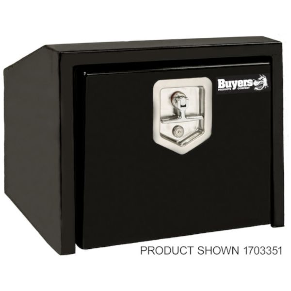 BLACK STEEL UNDERBODY TRUCK TOOL BOX WITH SLANTED BACK