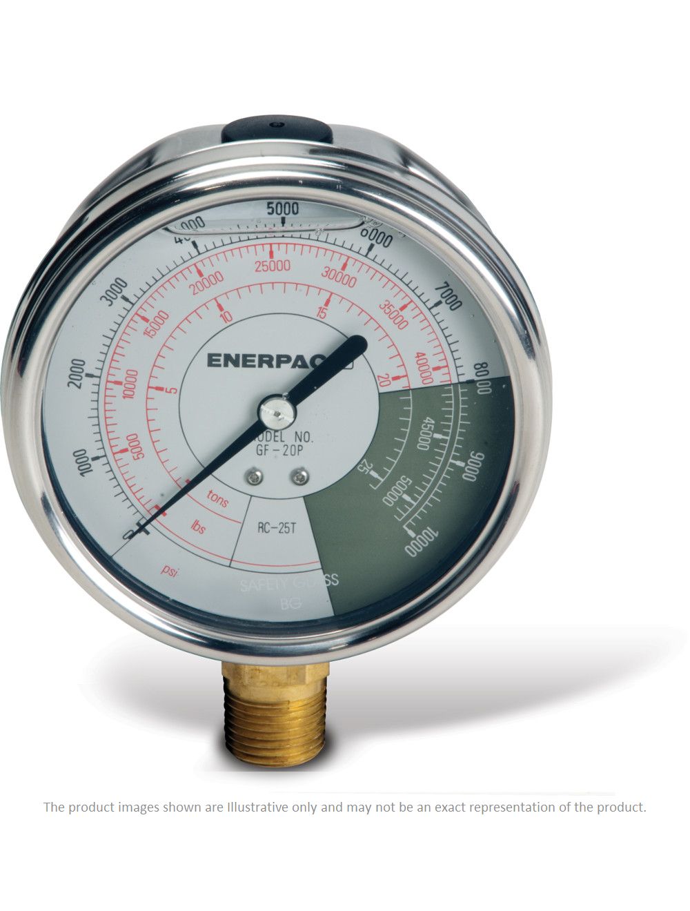 GF20P, Hydraulic Force and Pressure Gauge, Imperial Scale, for use with