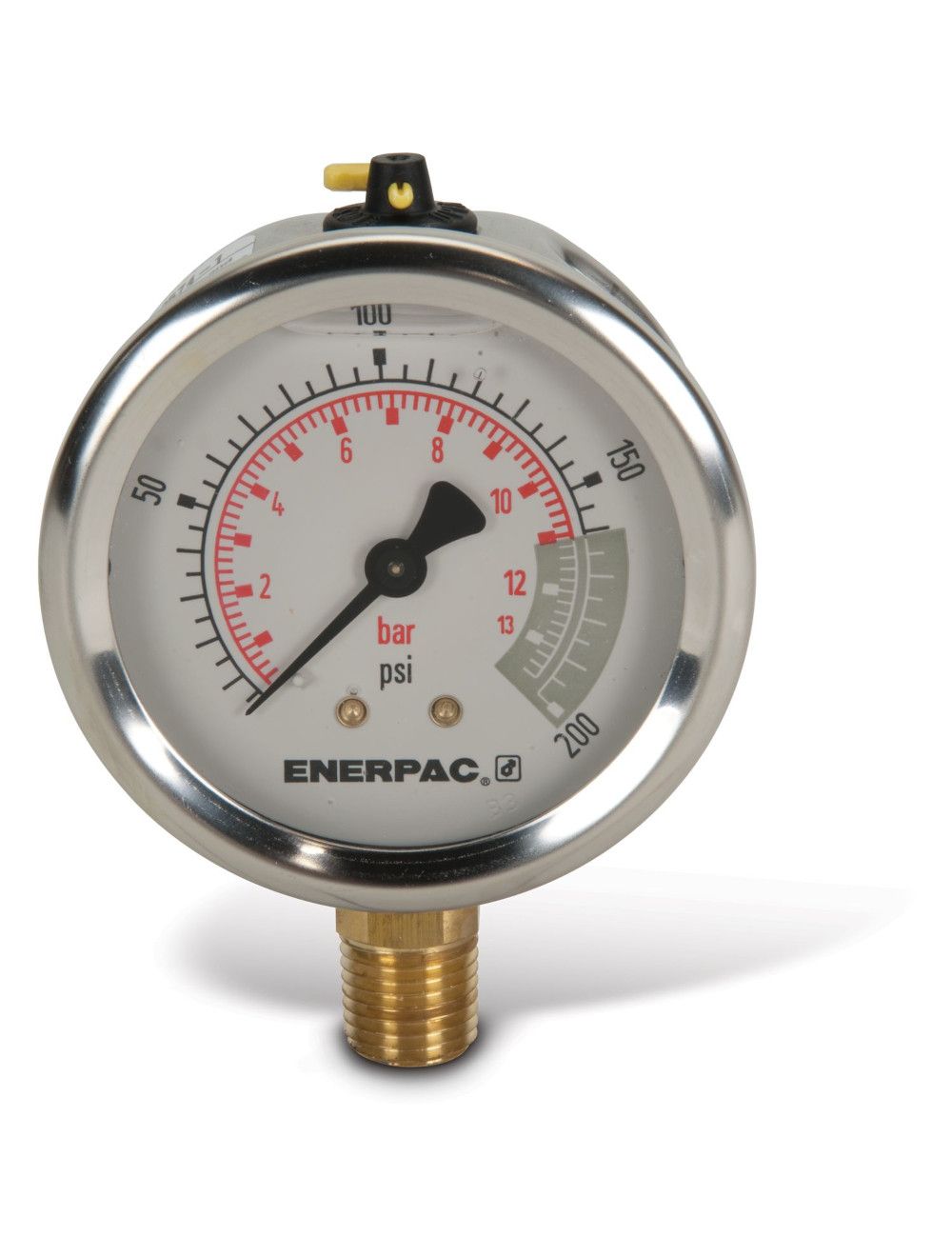 G2511L Hydraulic Pressure Gauge 2.50 in. Face Lower Mount Glycerine Filled 200 maximum psi